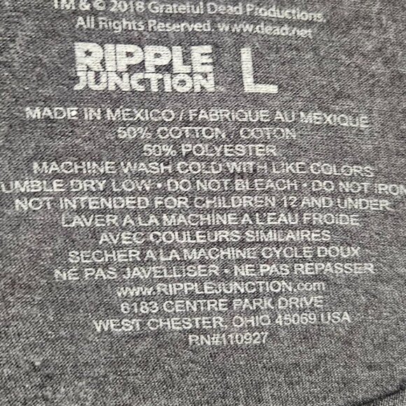 Licensed Grateful Dead 2018 "Ripple Junction" SS Graphic T-Shirt Mens L - Picture 15 of 16